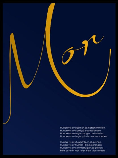 Koselig mor plakat blå bakgrunn - Plakatbar.no