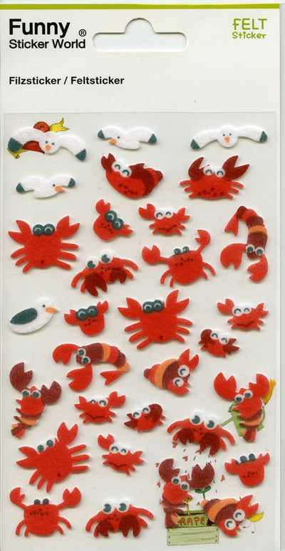 Krabber og fugler - stickers - Klistremerker - Plakatbar.no