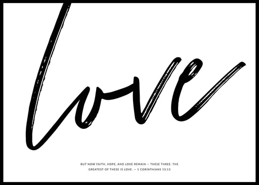 Kristen ordplakat - Love - Plakatbar.no