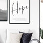 Kristen typografiplakat - Hope - Hvit bakgrunn - Plakatbar.no