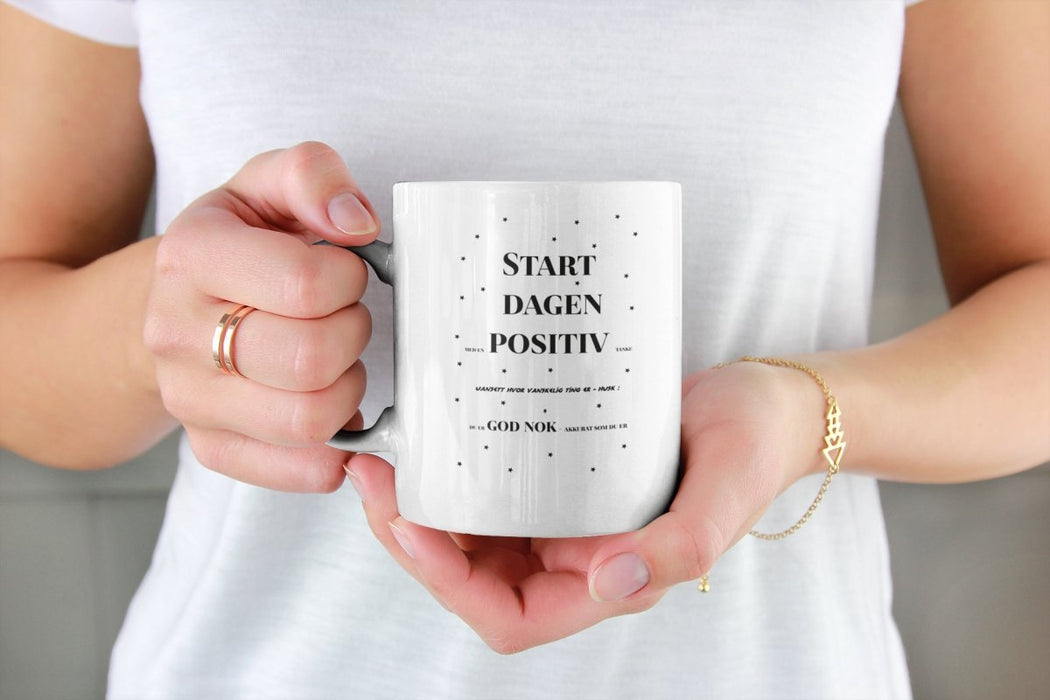 Krus - Start dagen med en positiv tanke - Plakatbar.no