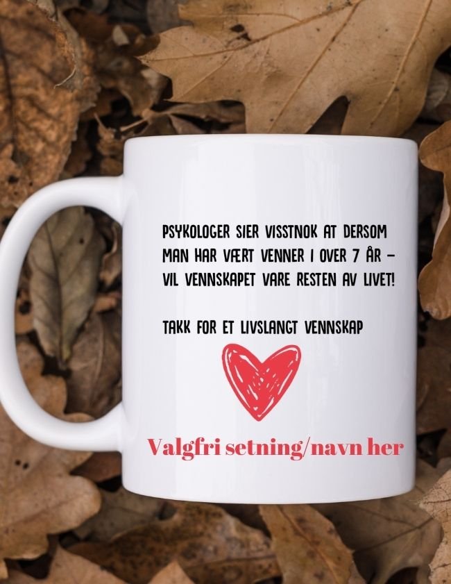 Krus til bestevenn - Med egne navn