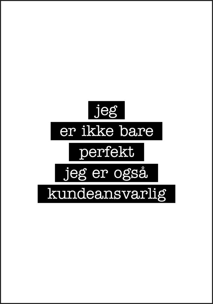 Kundeansvarlig - Jeg er ikke bare perfekt Plakat - Plakatbar.no