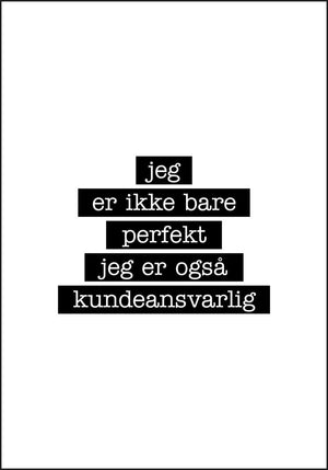 Kundeansvarlig - Jeg er ikke bare perfekt Plakat - Plakatbar.no