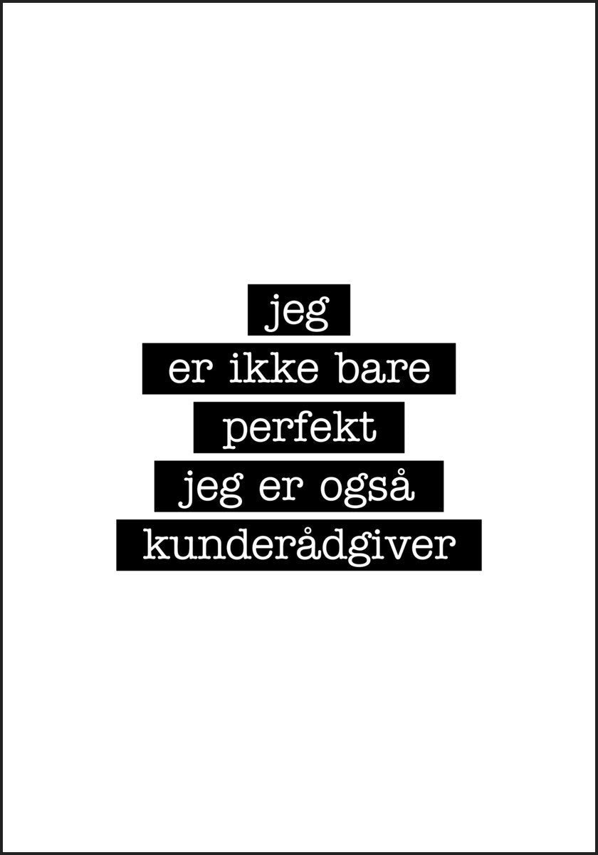 Kunderådgiver - Jeg er ikke bare perfekt Plakat - Plakatbar.no