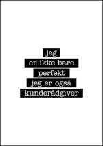 Kunderådgiver - Jeg er ikke bare perfekt Plakat - Plakatbar.no