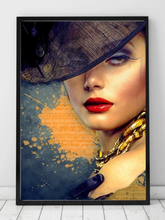 Lady with hat poster - Plakatbar.no