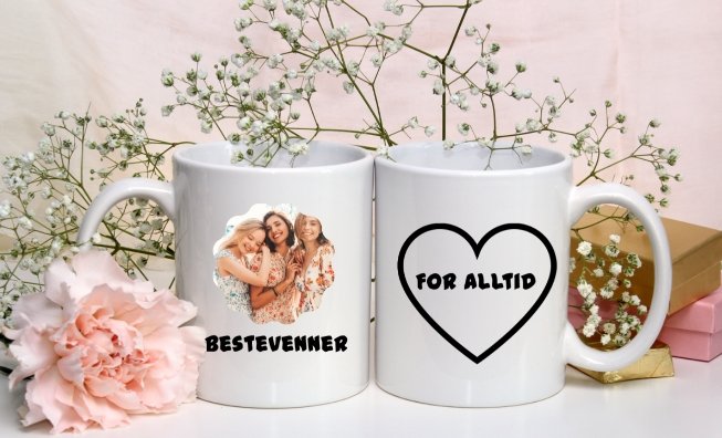 Lag eget krus - med bilde og hjertedesign - Plakatbar.no