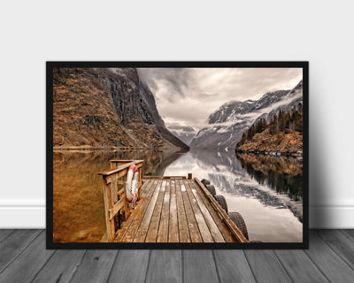 Landskap fra Gudvangen - Plakat - Plakatbar.no