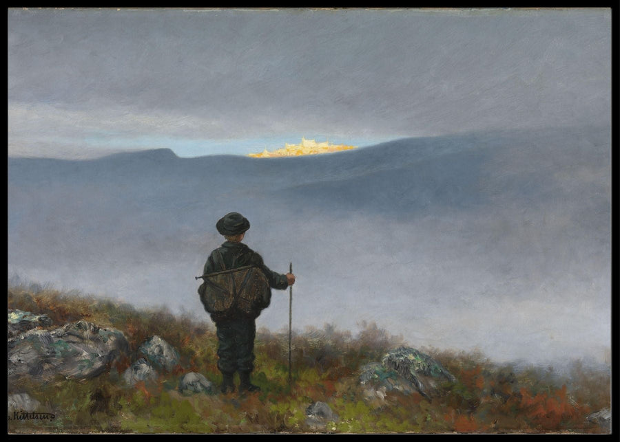 Far, far away he saw something bright and sparkling, Theodor Kittelsen
