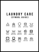 Laundry Care Poster - Hvit - Plakatbar.no