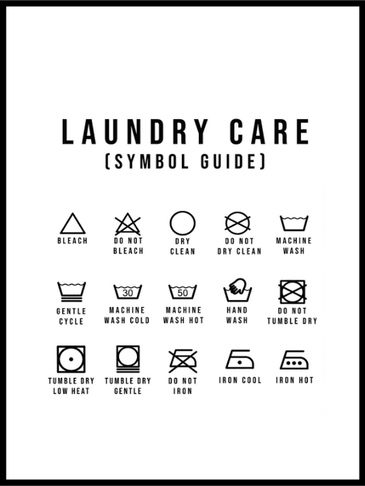 Laundry Care Poster - Hvit - Plakatbar.no
