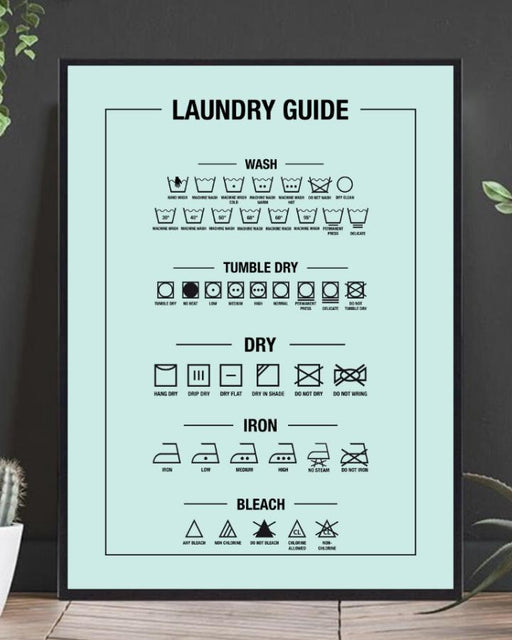 Laundry guide grønn poster - Plakatbar.no