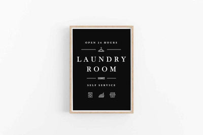 Laundry Room Self Service - Plakat til vaskerommet - Plakatbar.no