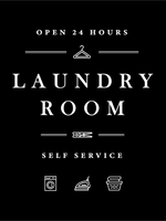 Laundry Room Self Service - Plakat til vaskerommet - Plakatbar.no