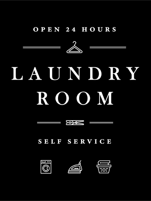 Laundry Room Self Service - Plakat til vaskerommet - Plakatbar.no