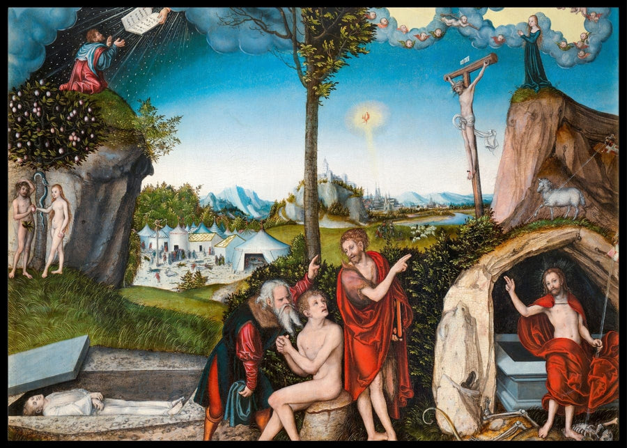 Law and grace, damnation and salvation, Lucas Cranach- Poster