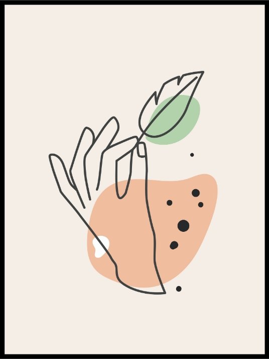 Leaf line art plakat