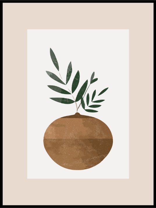 Leaf & Vase Abstract Poster