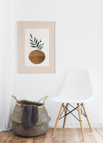 Leaf & Vase Abstract Poster - Plakatbar.no