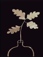 Leaves in vase, gold - Plakat - Plakatbar.no