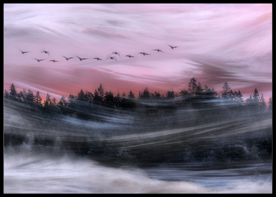 Leaving at dawn - poster