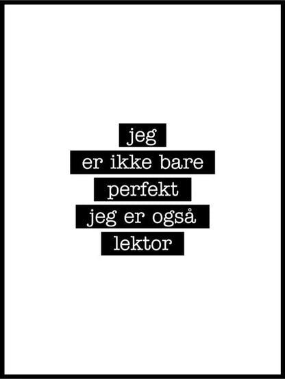 Lektor - Jeg er ikke bare perfekt Plakat - Plakatbar.no