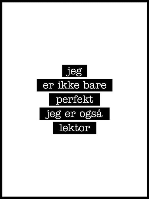 Lektor - Jeg er ikke bare perfekt Plakat - Plakatbar.no