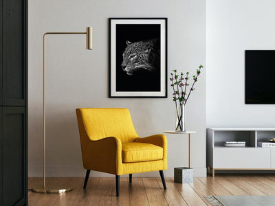 Leopard - sort bakgrunn - Plakat - Plakatbar.no