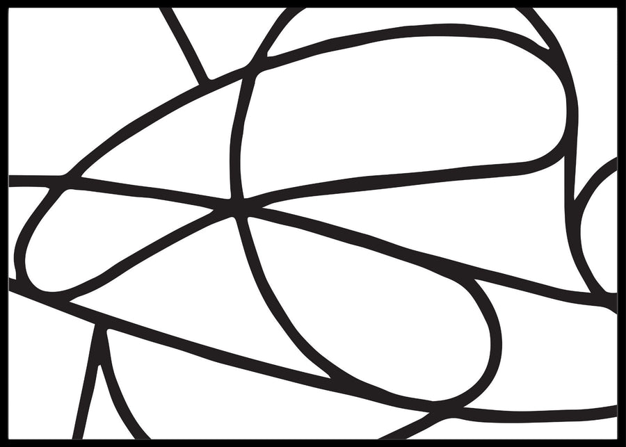 Line Art - Black/White Poster