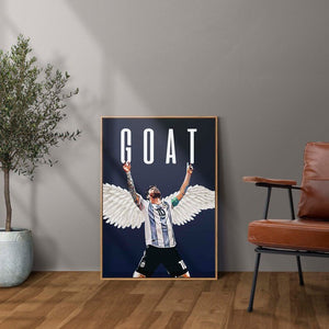 Lionel Messi Angel Wings GOAT - Plakat - Plakatbar.no