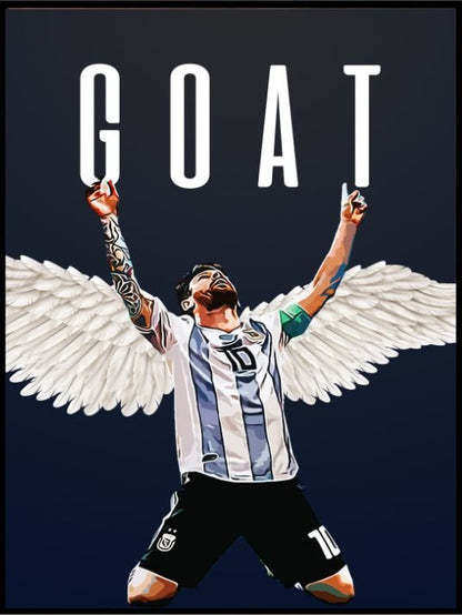 Lionel Messi Angel Wings GOAT - Plakat - Plakatbar.no