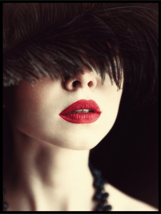 Lips and feather - Poster