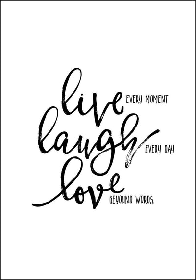 Live - Laugh - Love. Populær plakat - Plakatbar.no