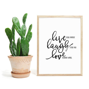 Live - Laugh - Love. Populær plakat - Plakatbar.no
