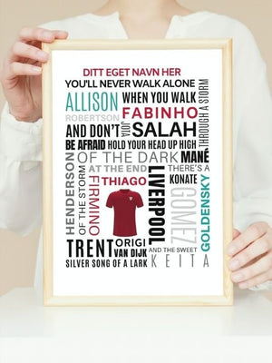 Liverpool 2022 - Ordplakat med eget navn - Plakatbar.no