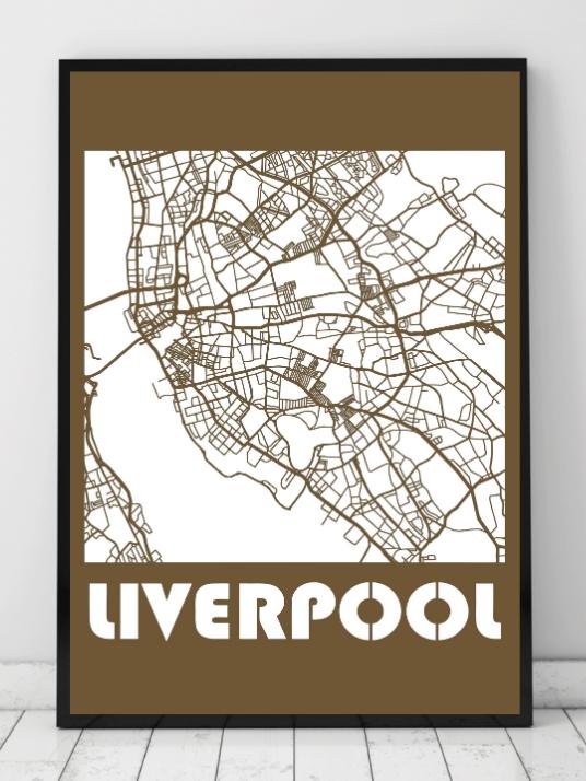 Liverpool byplakat - brun - Plakatbar.no
