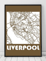 Liverpool byplakat - brun - Plakatbar.no