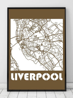 Liverpool byplakat - brun - Plakatbar.no