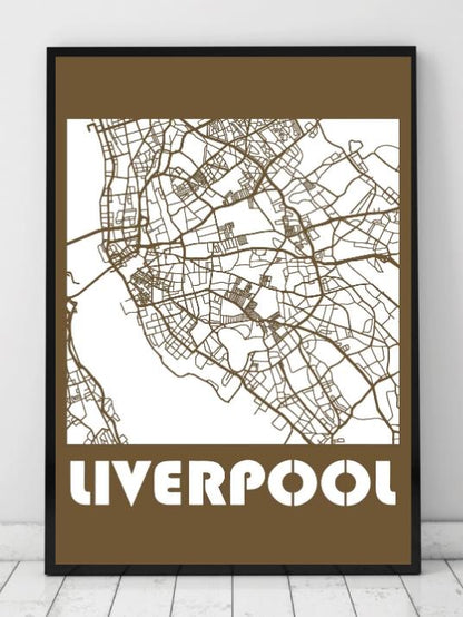 Liverpool byplakat - brun - Plakatbar.no