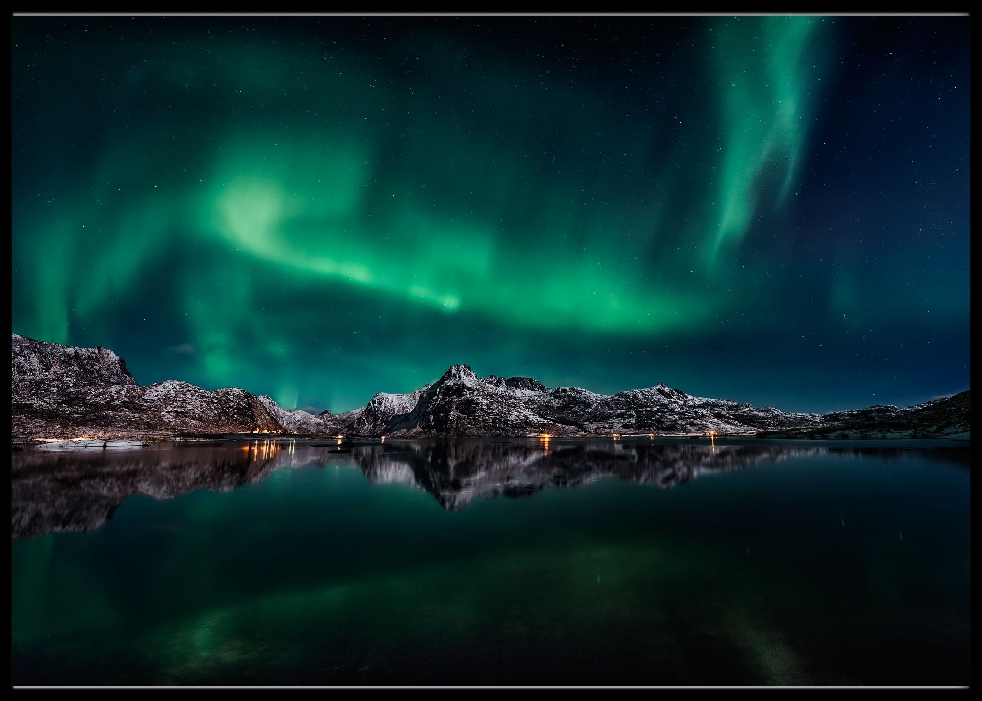 Lofoten aurora reflection poster - Plakatbar.no