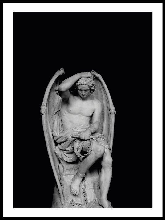 Lucifer, Angel, Sculpture - Black & White Poster