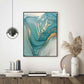 Luxury Abstract Fluid Art Turquoise Gold - Poster - Plakatbar.no