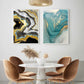 Luxury Abstract Fluid Art Turquoise Gold - Poster - Plakatbar.no