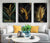 Luxury Black & Gold Leaves - 3 interiørmotiv - Plakatbar.no