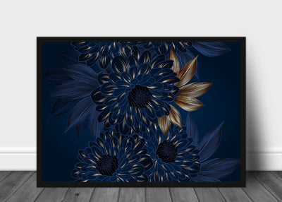 Luxury Golden Chrysanthemums Poster - Plakatbar.no