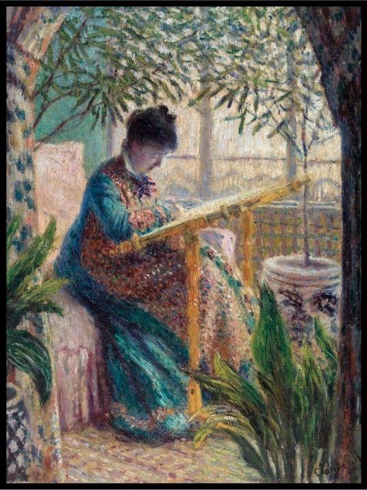 Madame Monet embroidery, Claude Monet - Poster