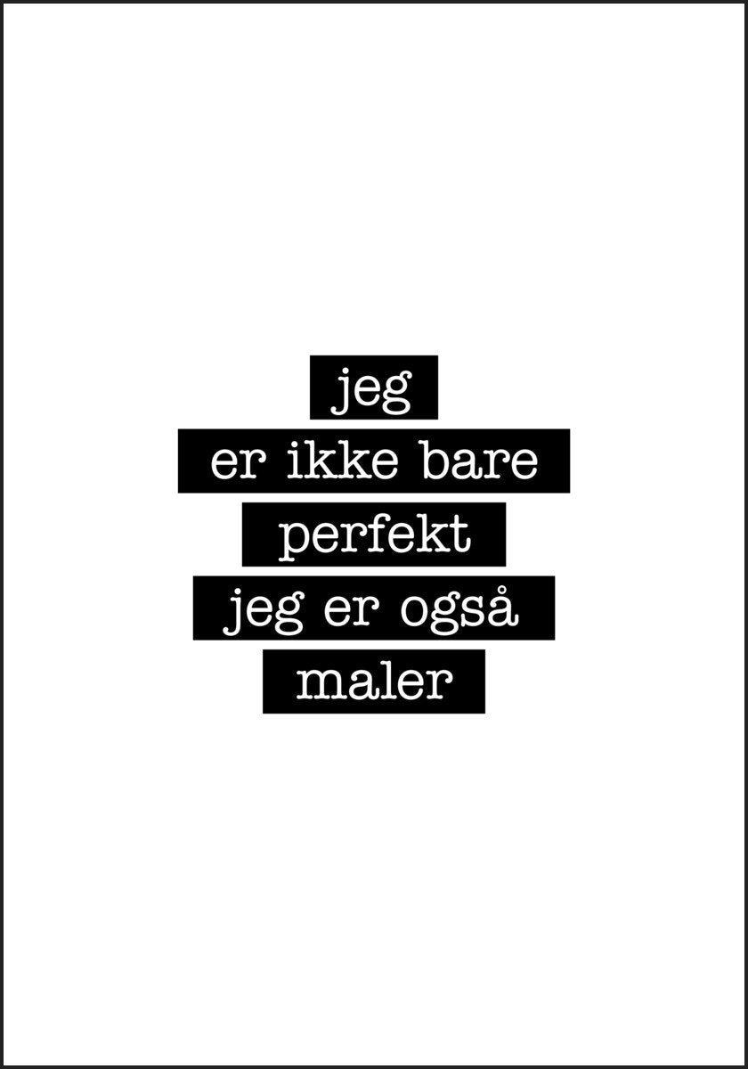 Maler - Jeg er ikke bare perfekt Plakat
