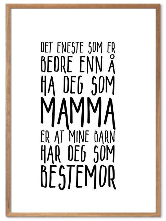 Mamma og Bestemor plakat. Denne vil bestemor elske! - Plakatbar.no
