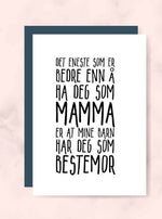 Mamma/Bestemor kort - Plakatbar.no